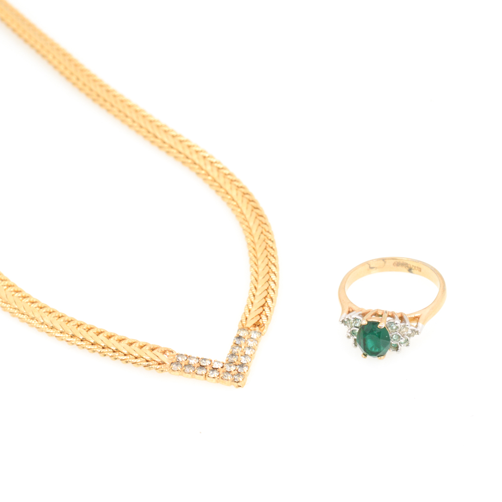 Yellow Gold Filled Necklace and Ring