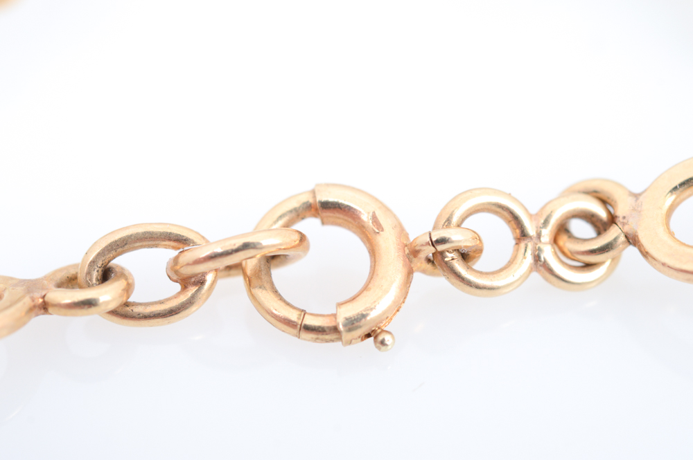 14K Yellow Gold Cultured Pearl Bracelet