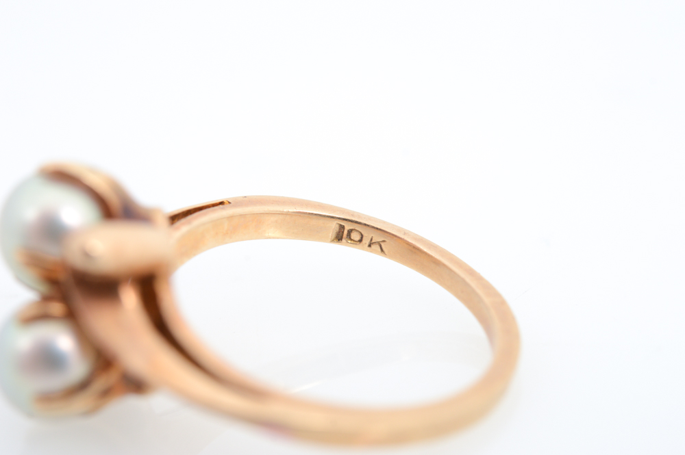 10K Yellow Gold Pearl Ring