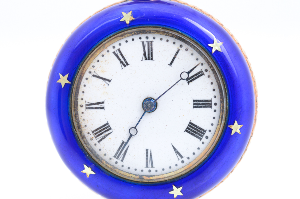 Gold Plated Sterling Silver and Enamel Pocket Watch
