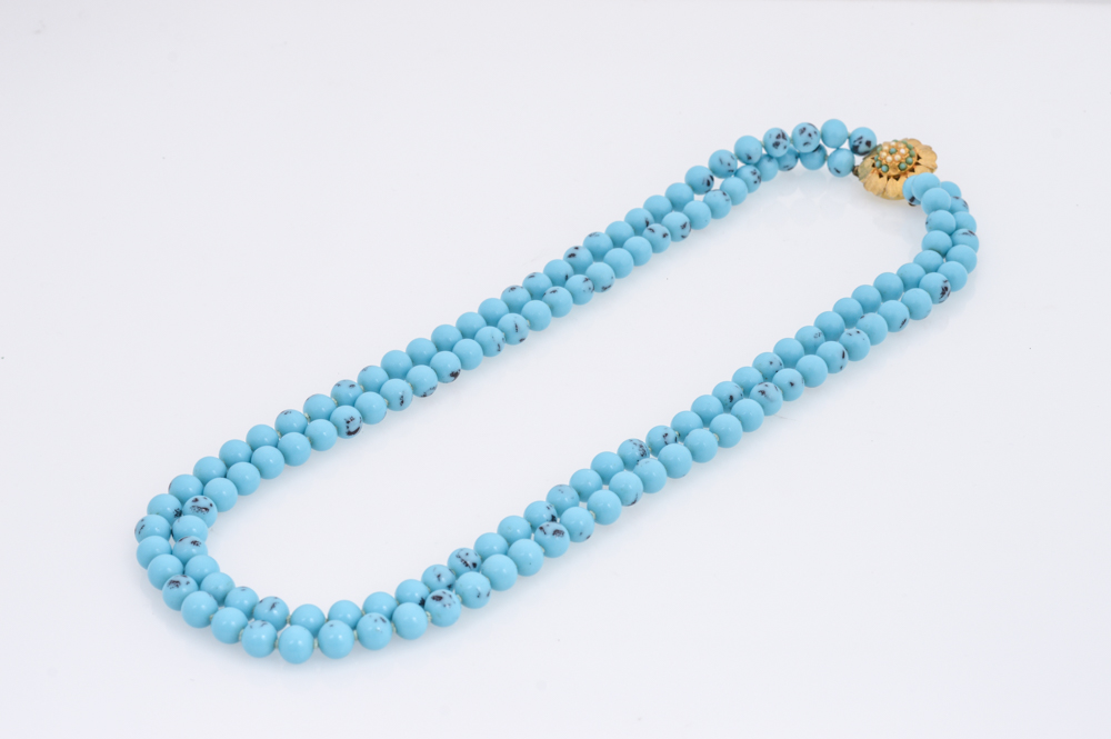 Vintage Turquoise Color Beaded Necklace