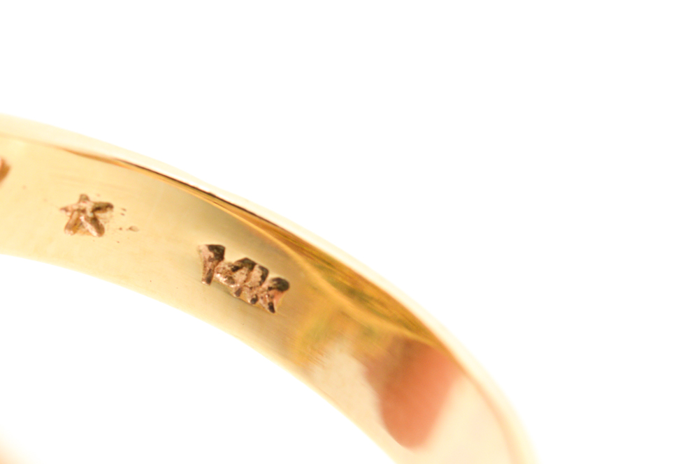 14K Yellow Gold Emerald and Diamond Ring