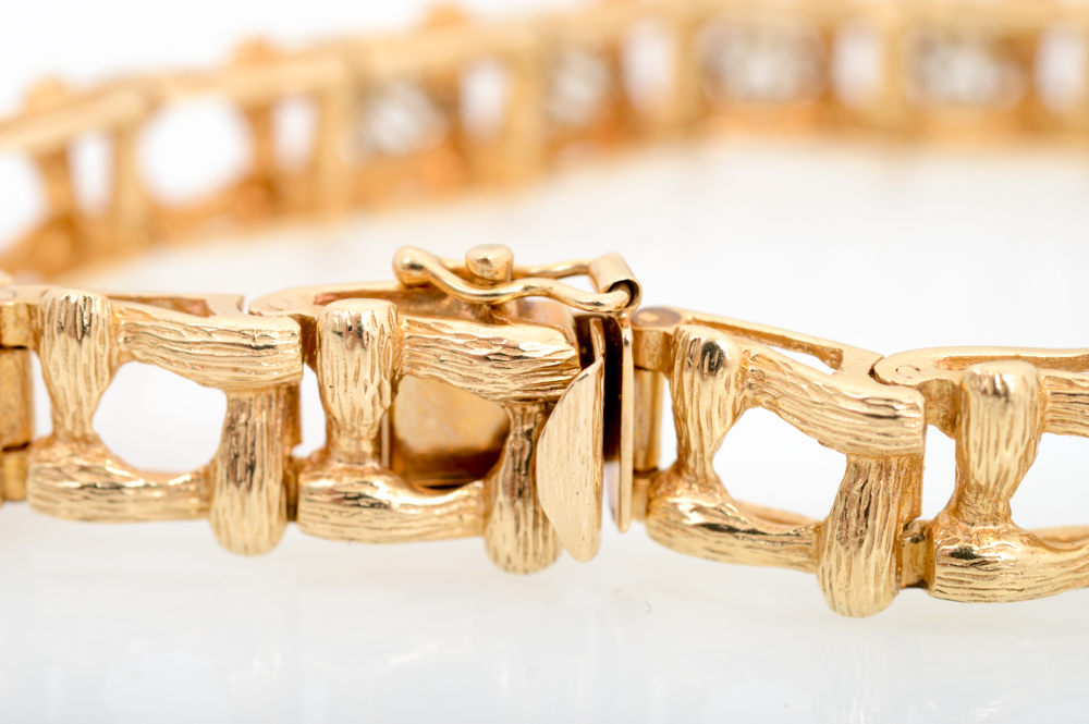 14K Yellow Gold and Diamond Bracelet
