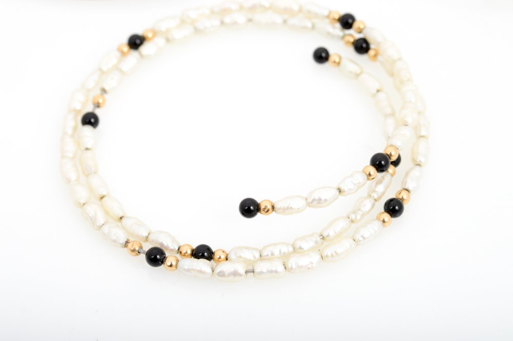 Sterling Silver and Pearl Necklaces with Bracelet