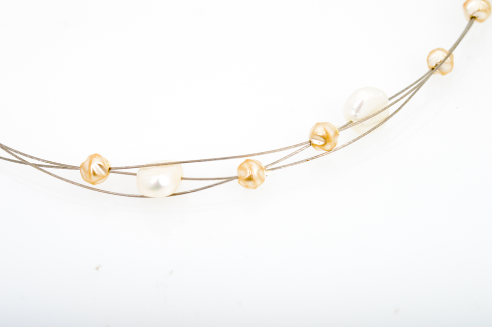 Sterling Silver and Pearl Necklaces with Bracelet