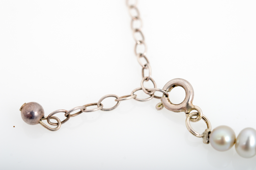 Sterling Silver and Pearl Necklaces with Bracelet