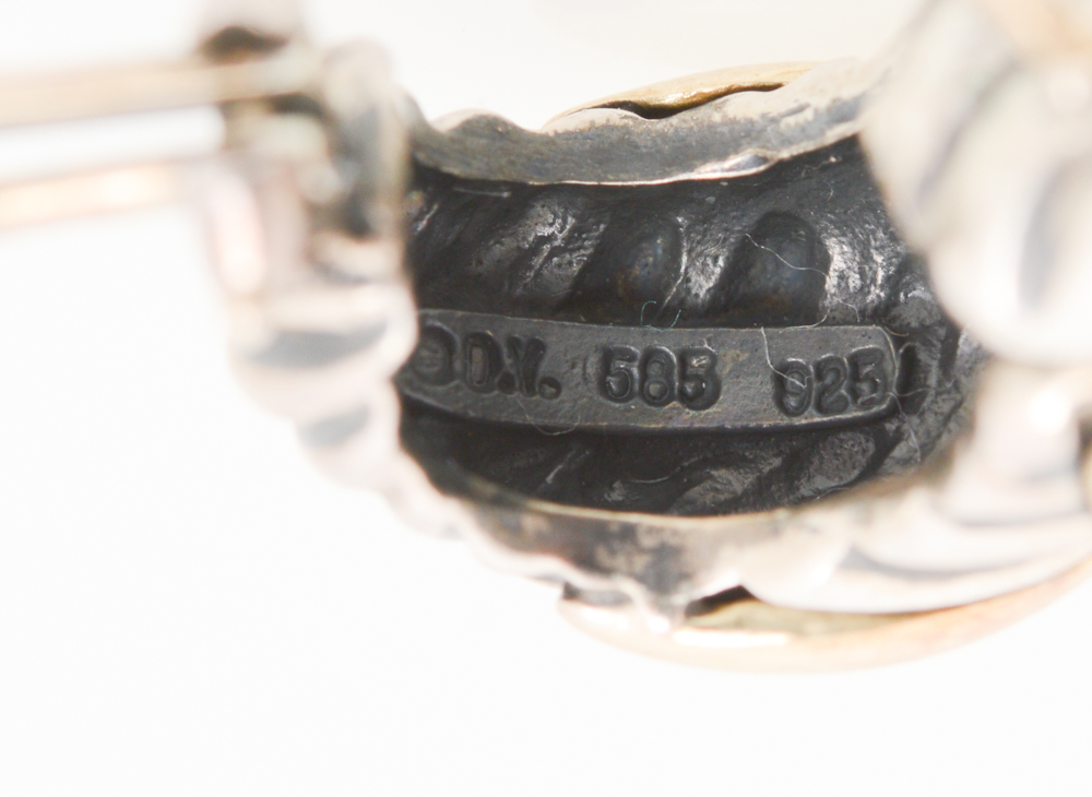 David Yurman 14K Yellow Gold and Sterling Silver Earrings