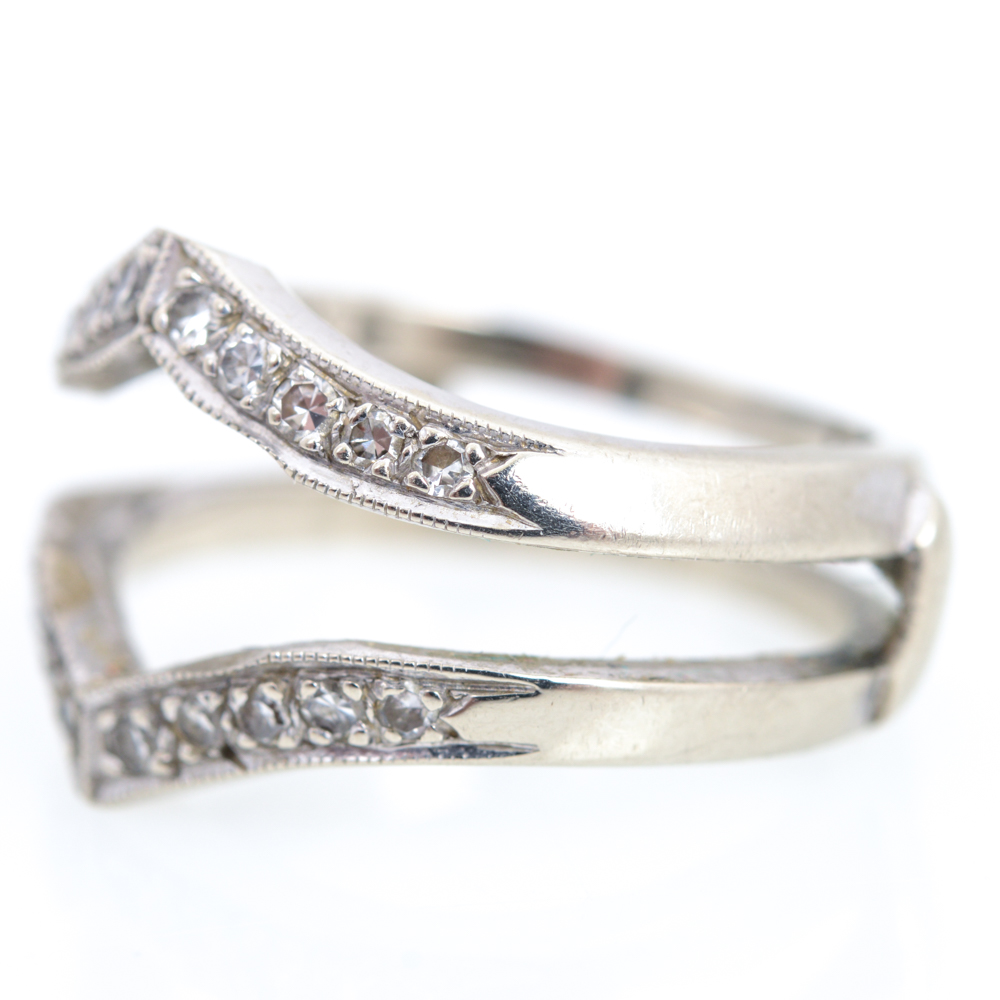 14K White Gold Diamond Wedding Ring Jacket