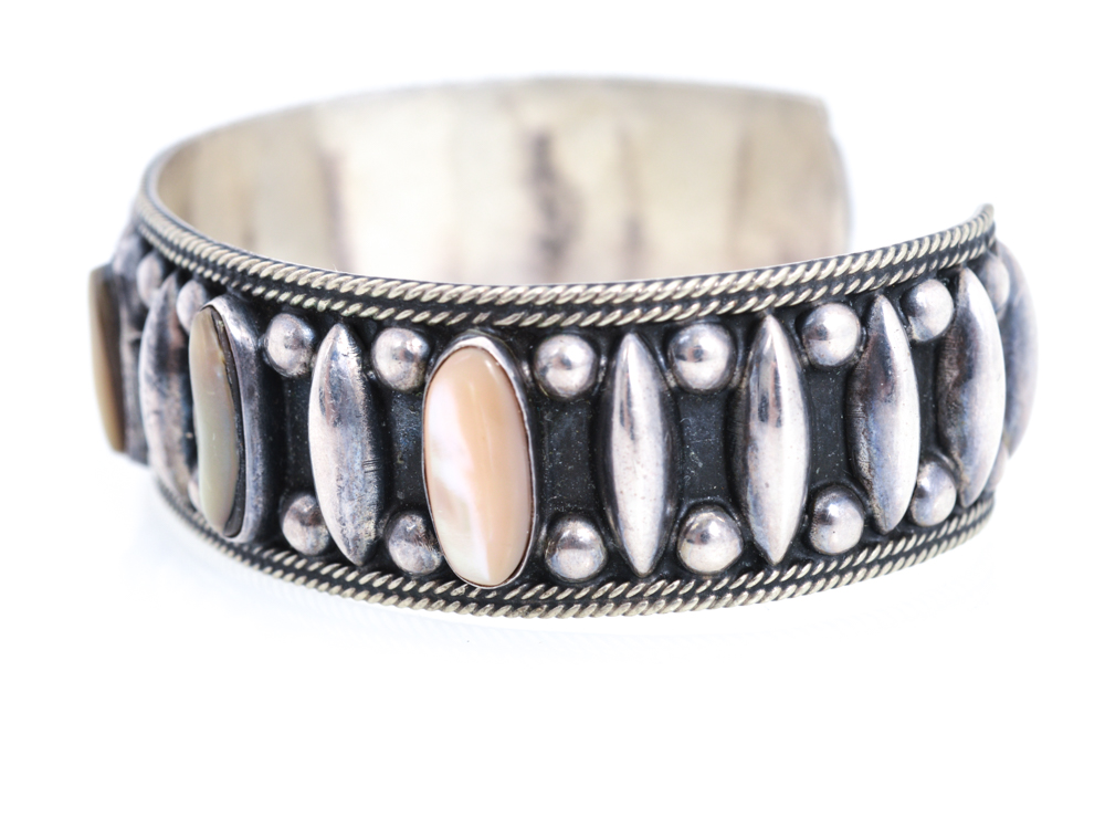 Sterling Silver and Mother of Pearl Cuff Bracelet