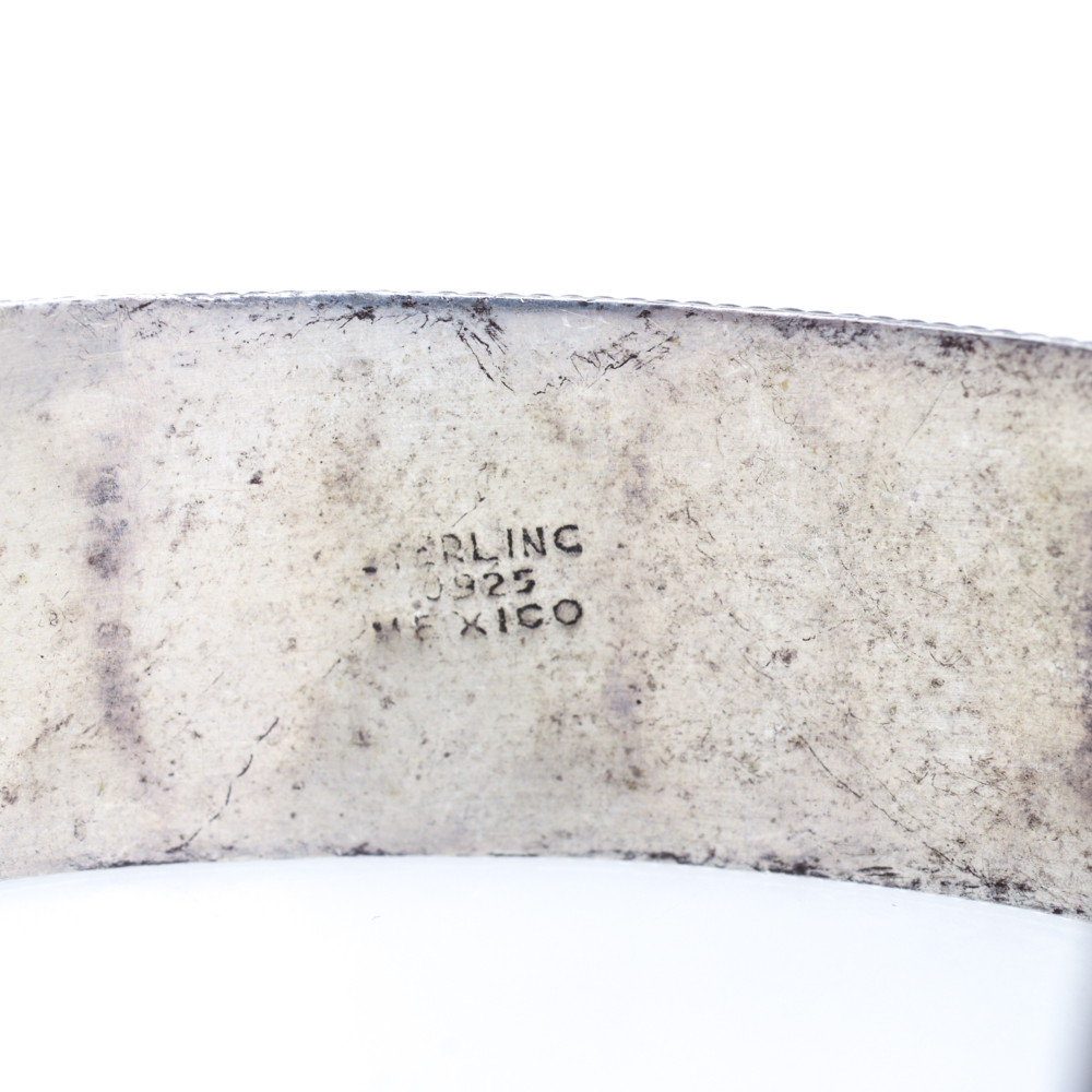 Sterling Silver and Mother of Pearl Cuff Bracelet