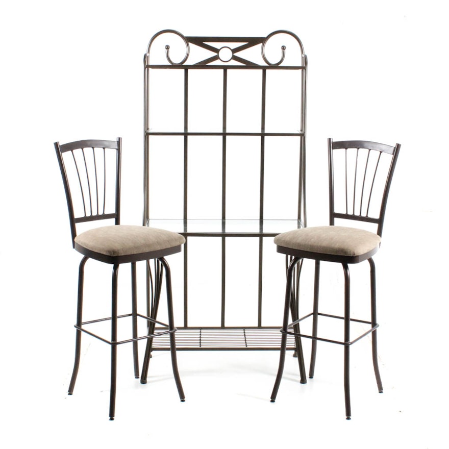 Baker's Rack and Bar Stools