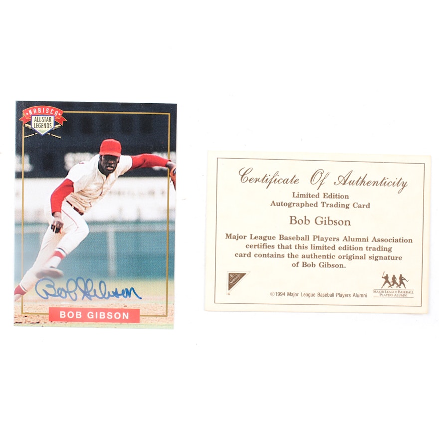 Bob Gibson Autographed Baseball Card