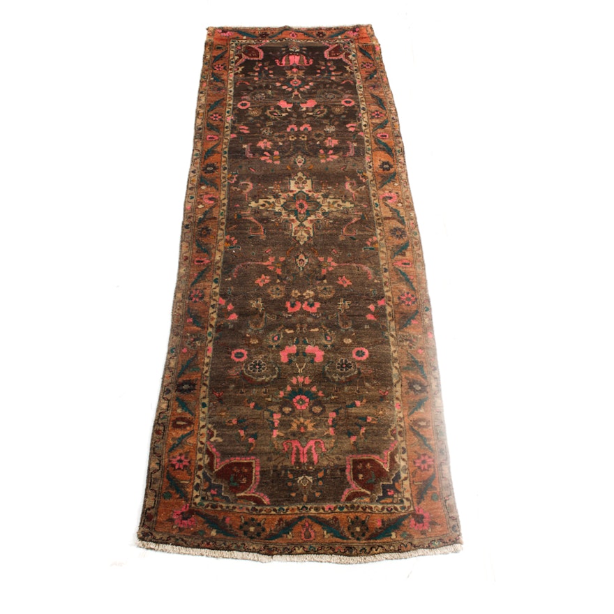 Hand-Knotted Persian Malayer Sarouk Carpet Runner