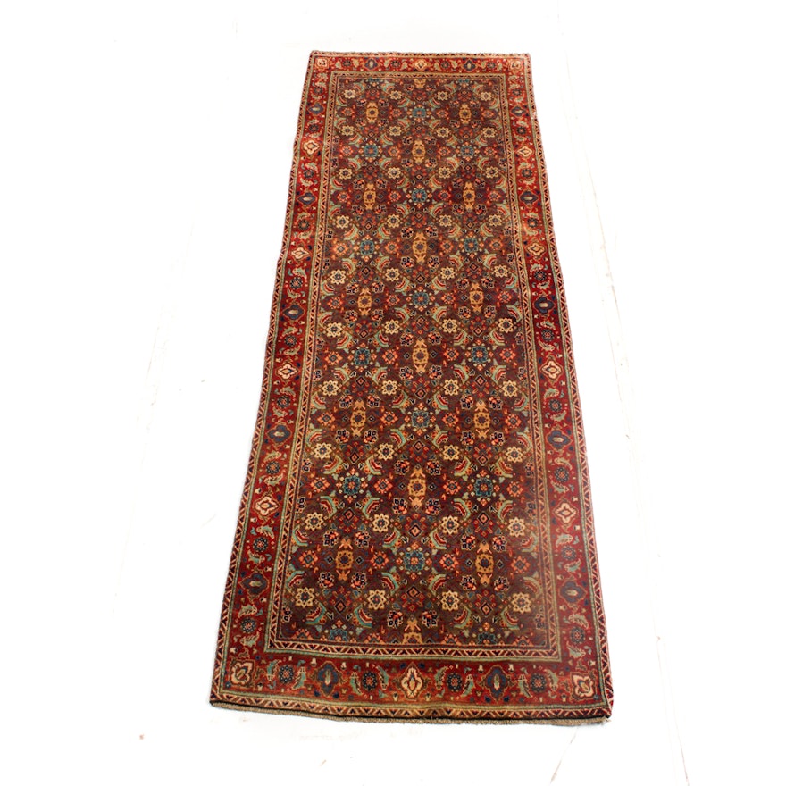 Hand-Knotted Persian Lilihan Carpet Runner