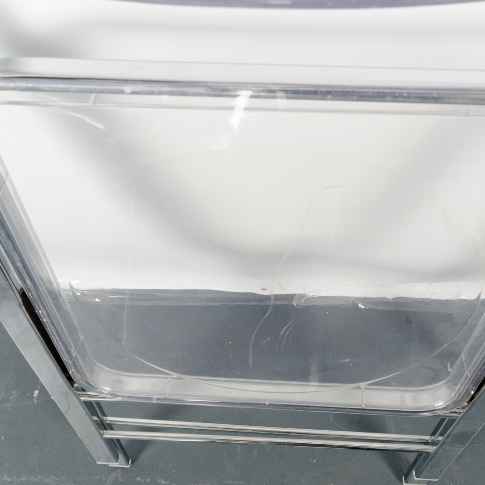 Modernist Lucite and Chrome Folding Chairs by Alston Quality Industries