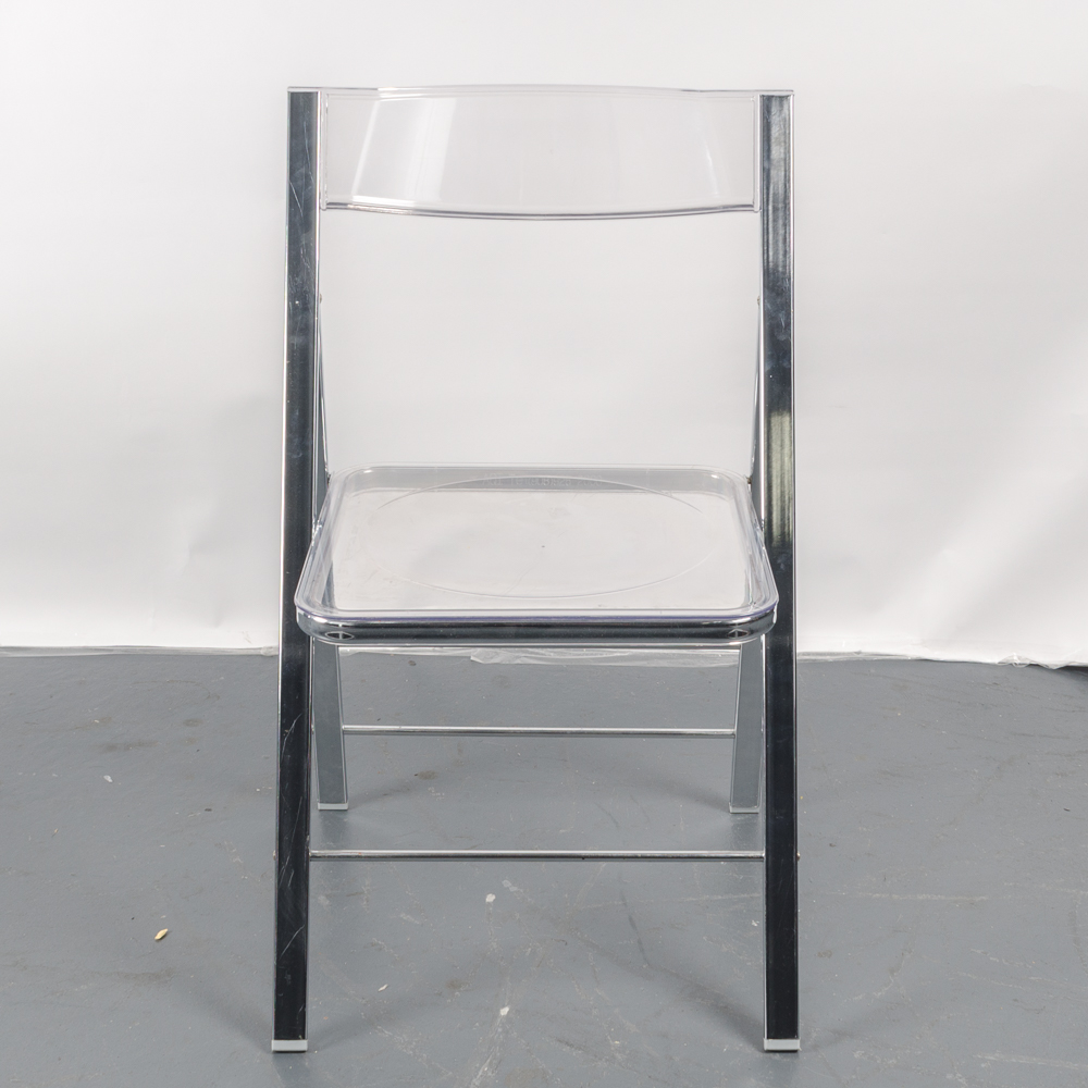 Modernist Lucite and Chrome Folding Chairs by Alston Quality Industries