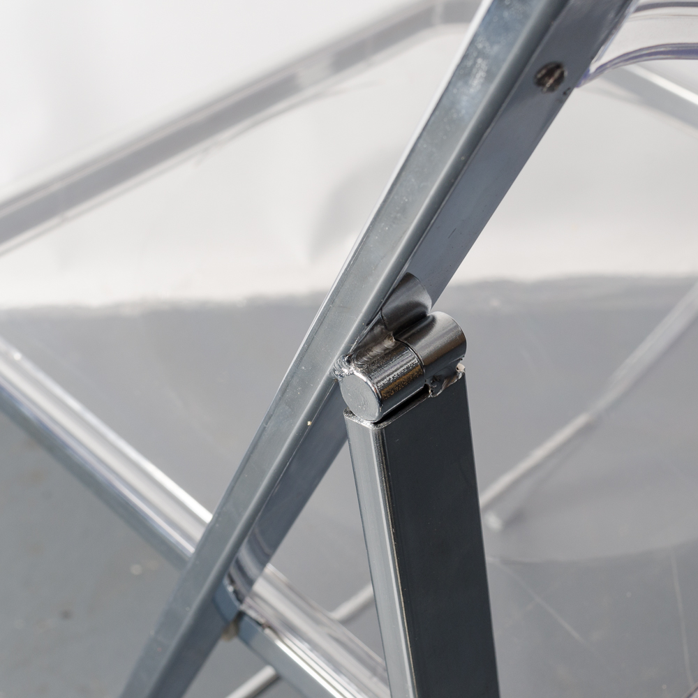 Modernist Lucite and Chrome Folding Chairs by Alston Quality Industries