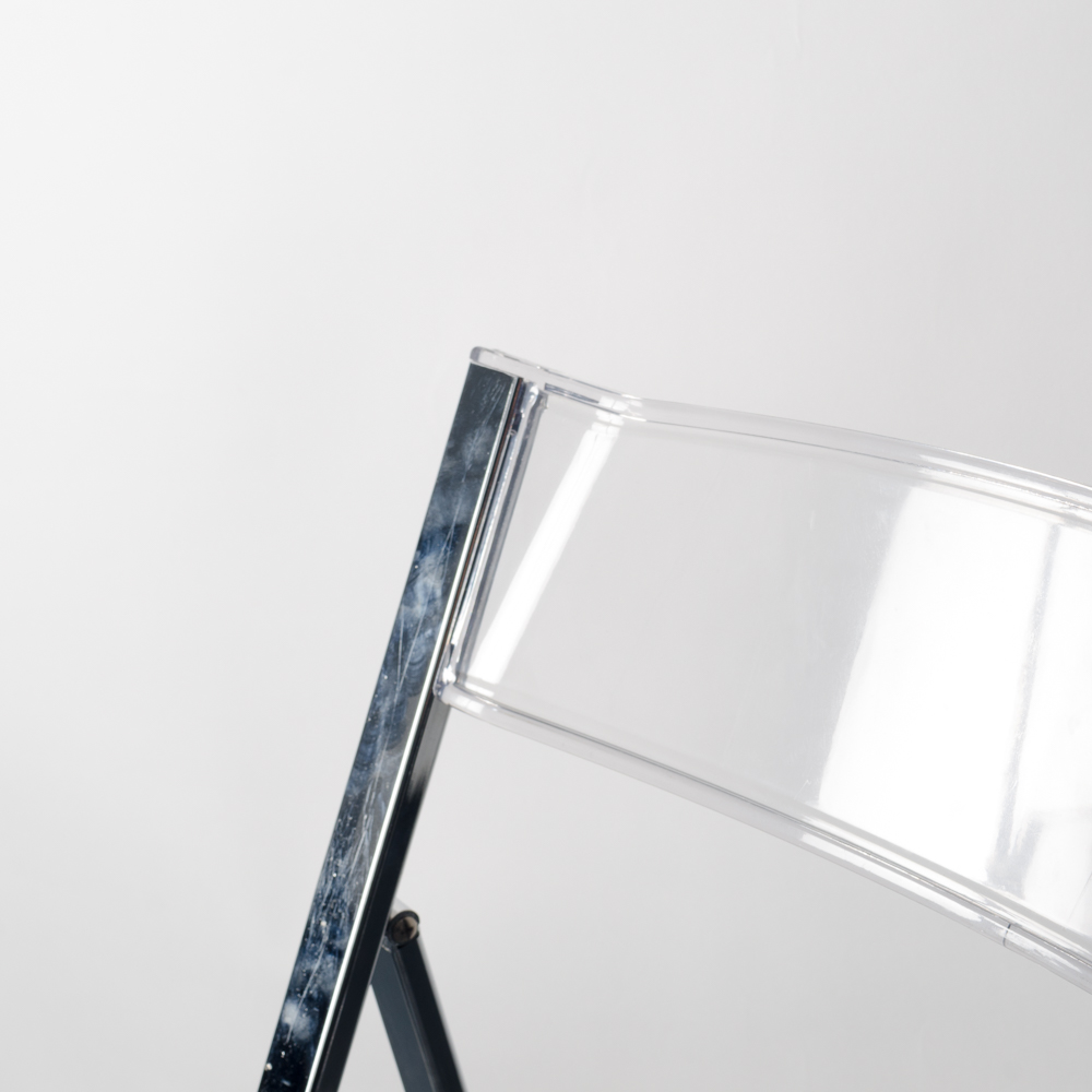Modernist Lucite and Chrome Folding Chairs by Alston Quality Industries