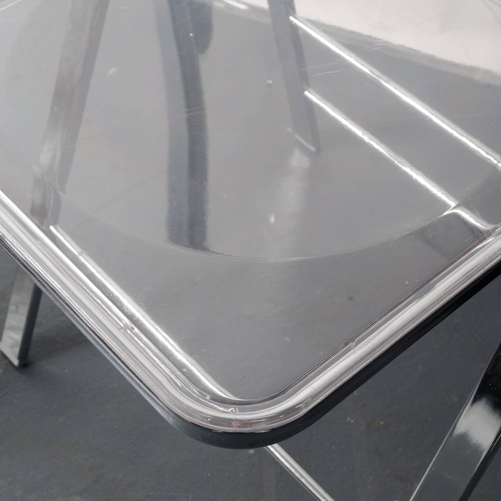 Modernist Lucite and Chrome Folding Chairs by Alston Quality Industries