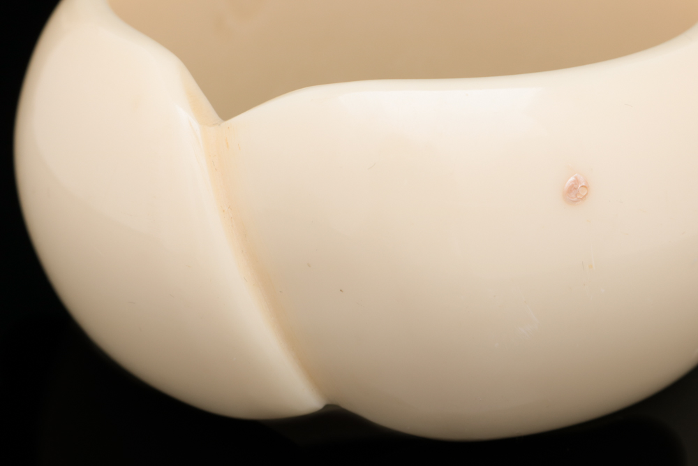 Wide Cream Toned Resin Bangle Bracelet