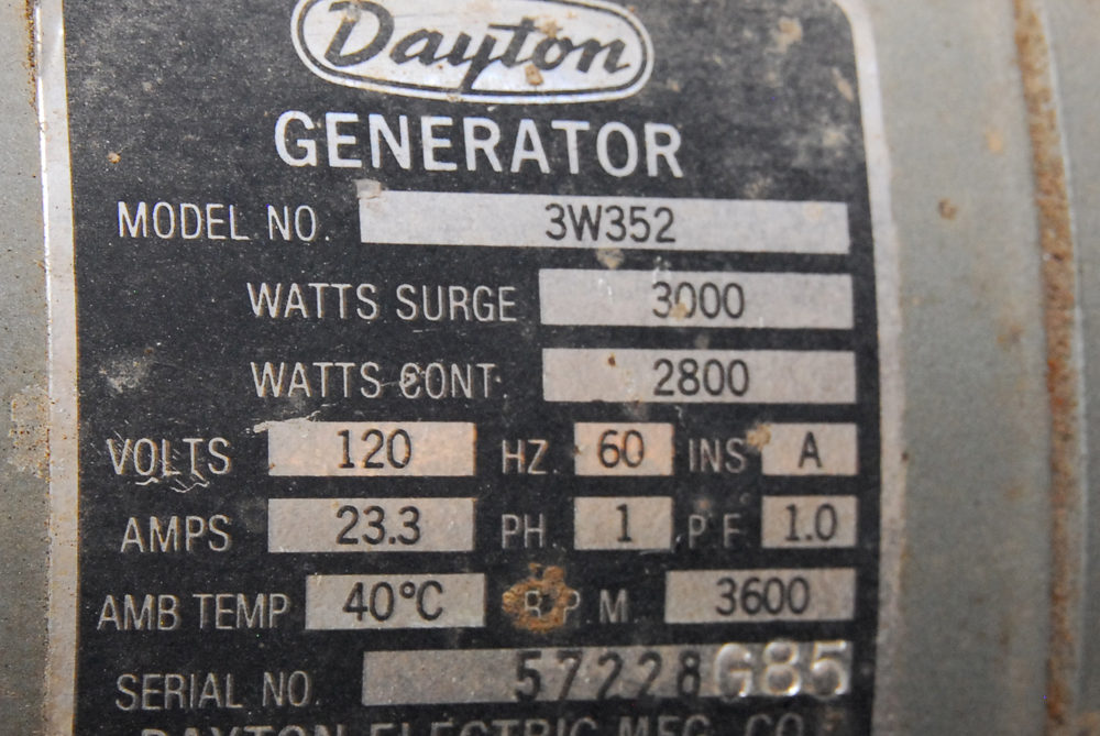 Dayton Sport'n Home D3000 Generator