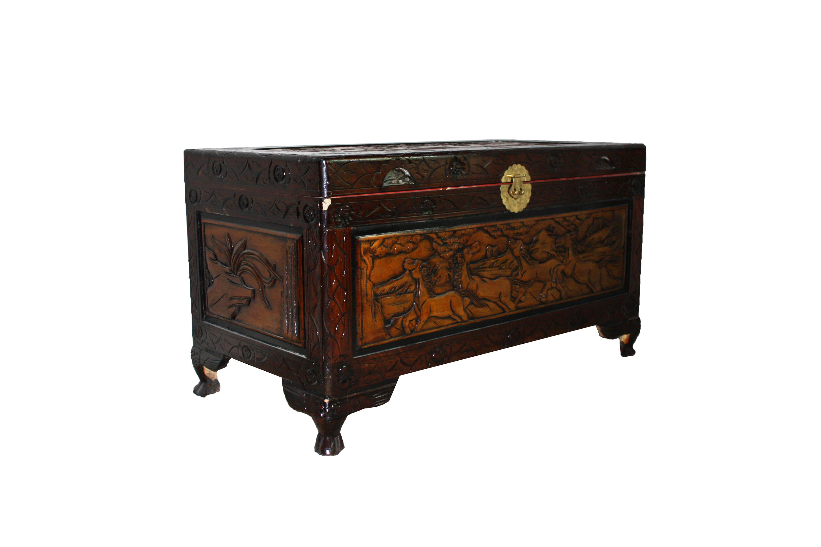 Vintage Korean Carved Chest