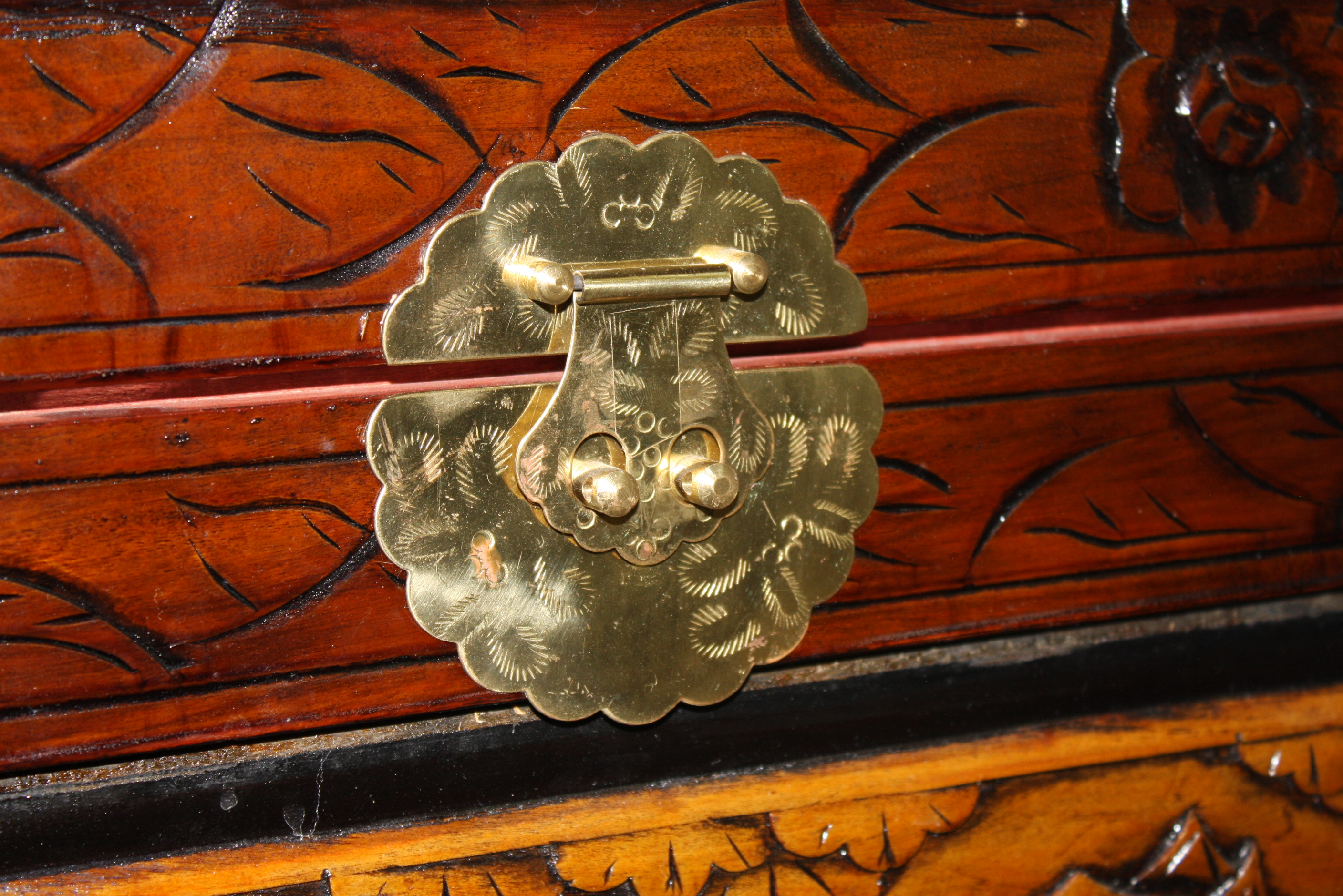 Vintage Korean Carved Chest