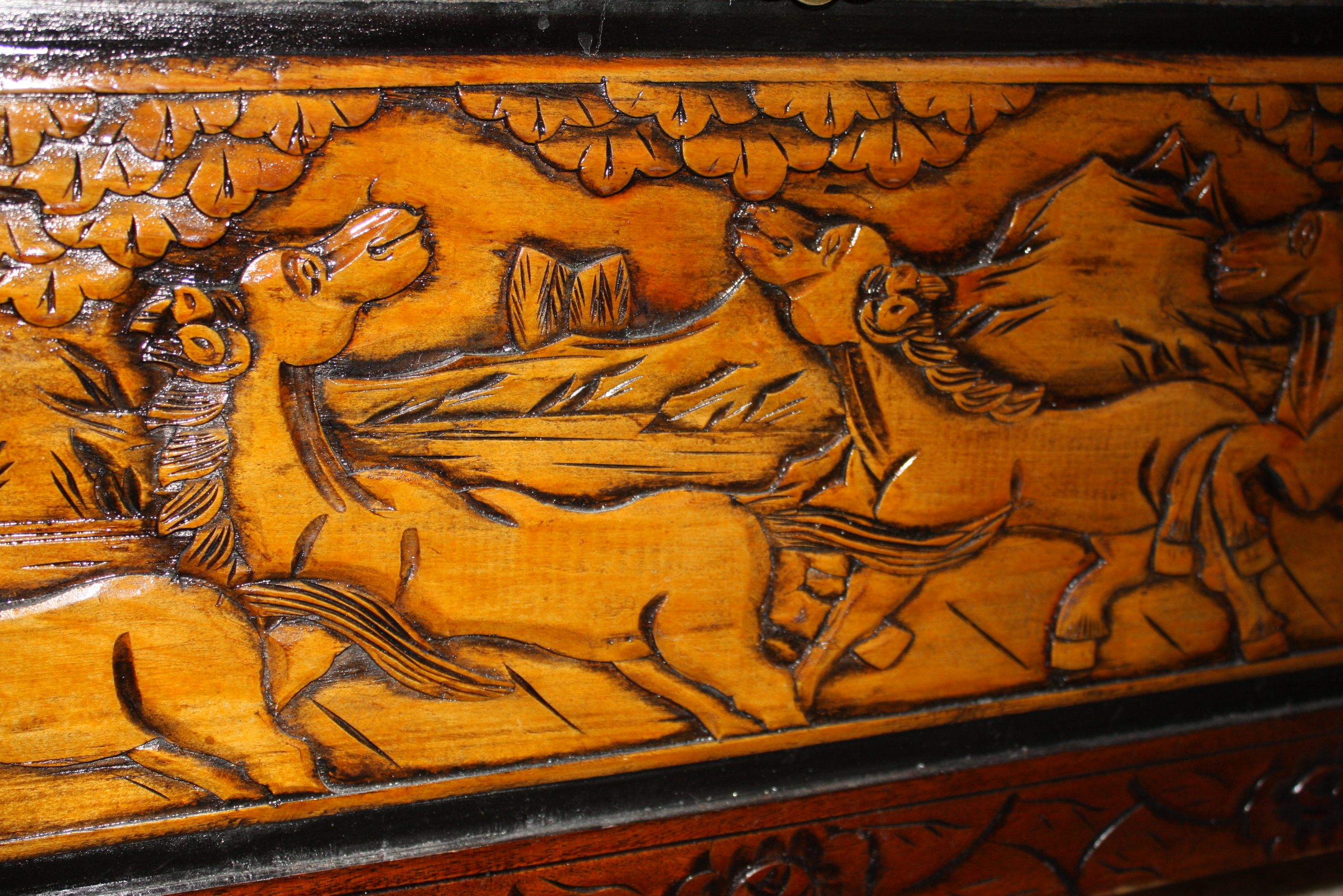 Vintage Korean Carved Chest