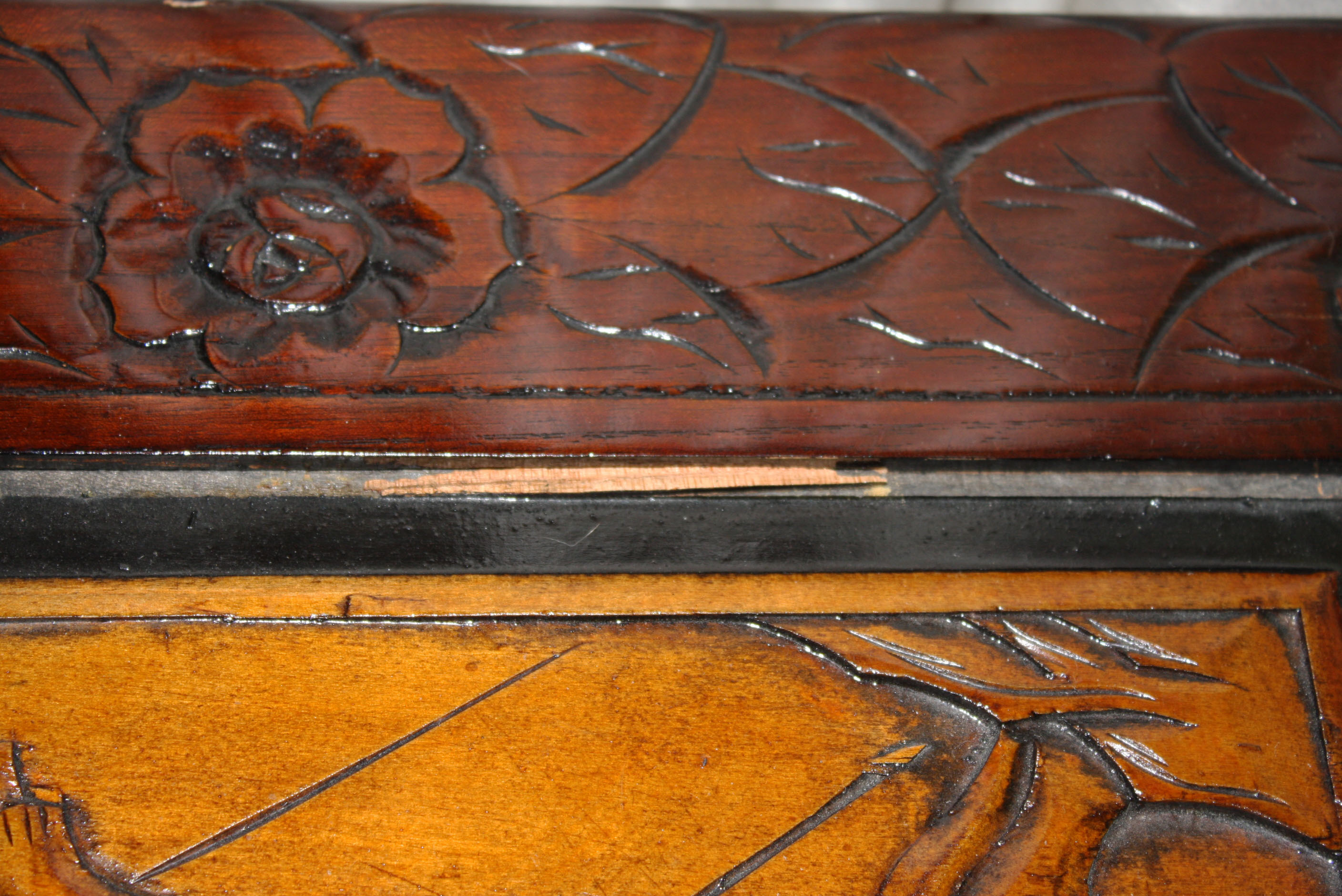 Vintage Korean Carved Chest
