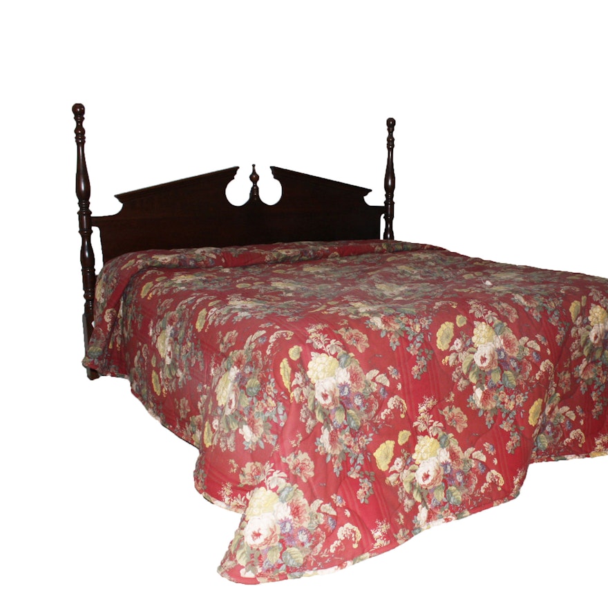 Colonial Style King-Size Headboard and Metal Frame