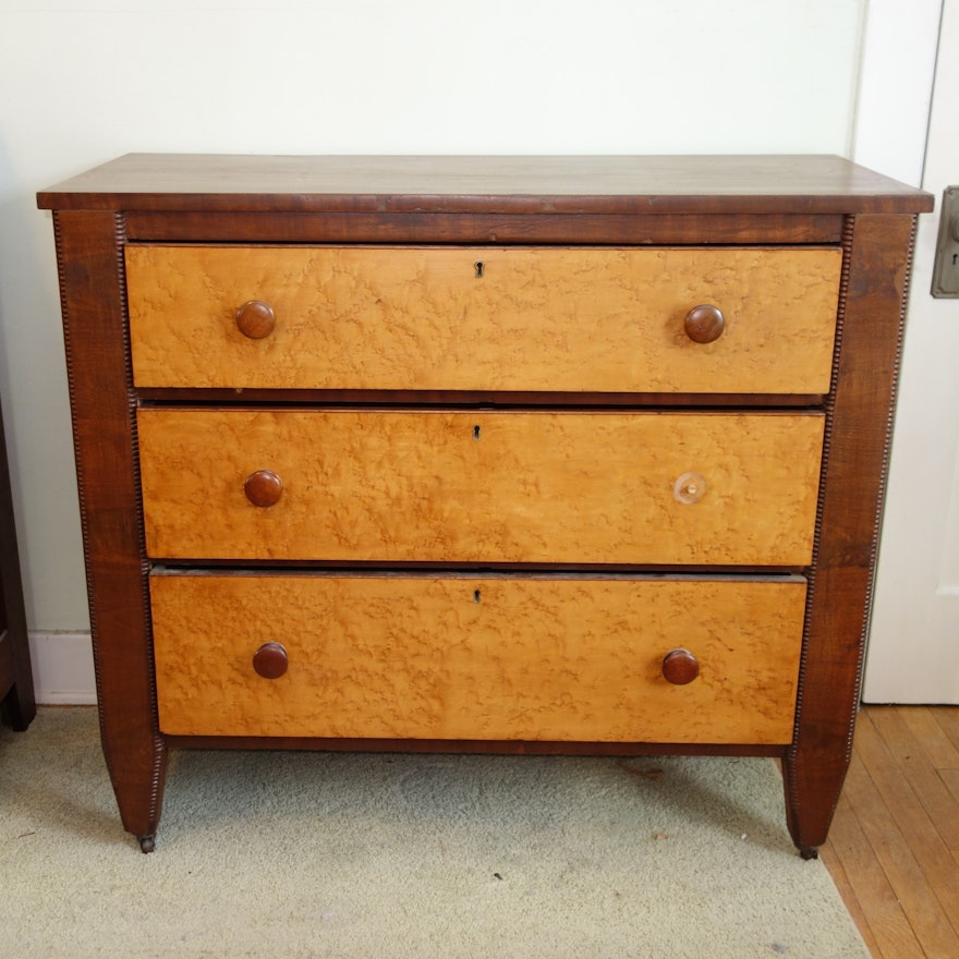 19th Century American Maple And Cherry Chest of Drawers