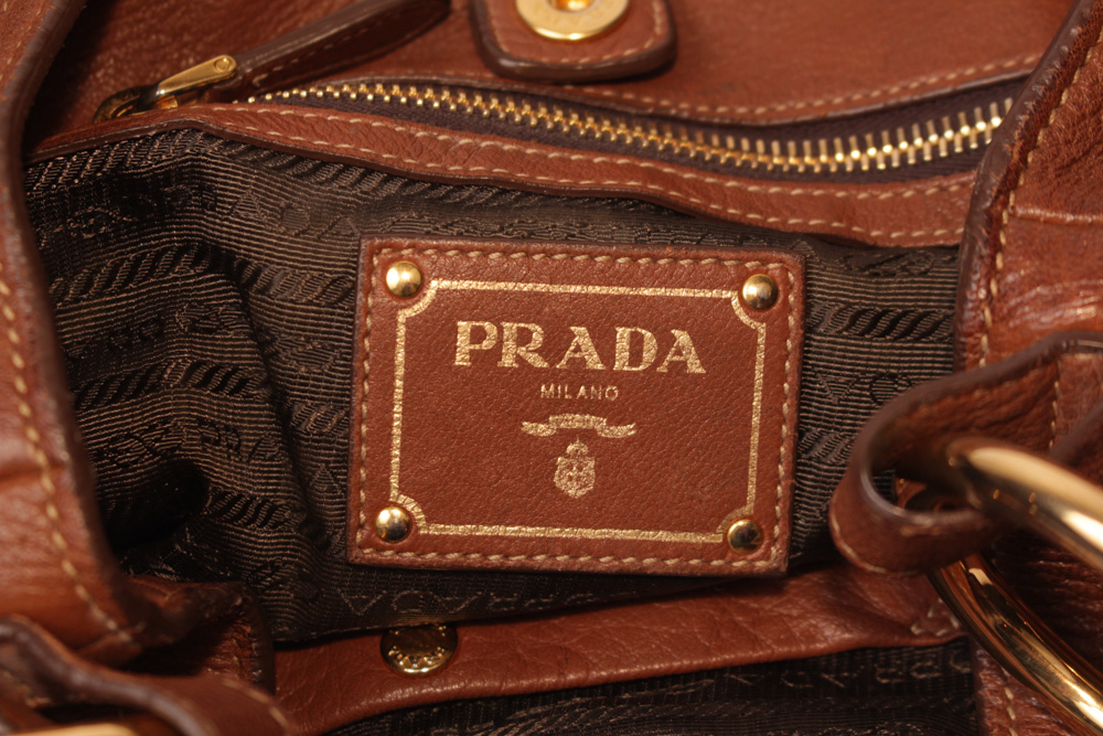 Prada Brown Leather Hobo Handbag