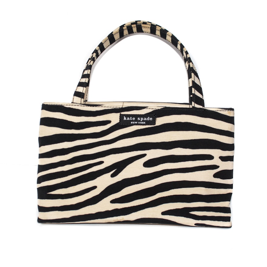 Kate Spade Zebra Print Canvas Handbag