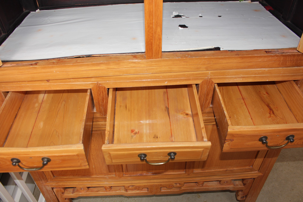 Chinese Elm Wood Armoire