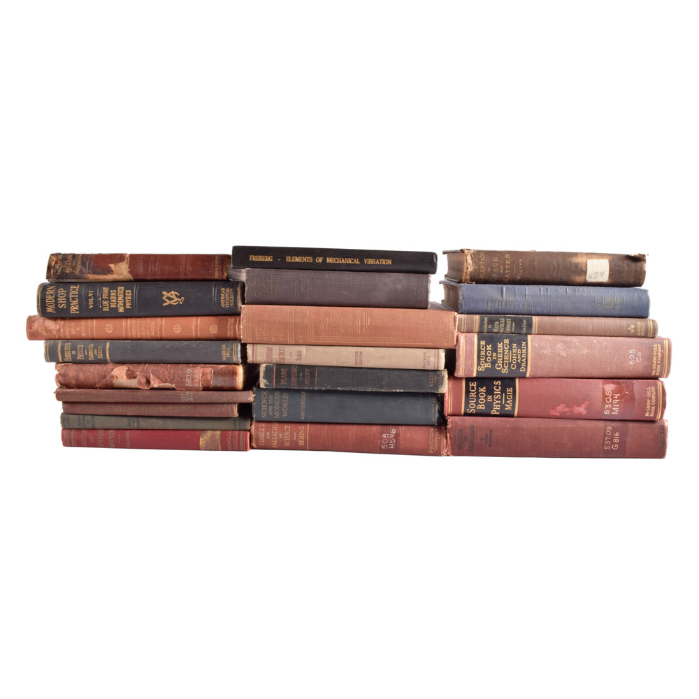 Collection of Antique and Vintage Science and Mathematics Books