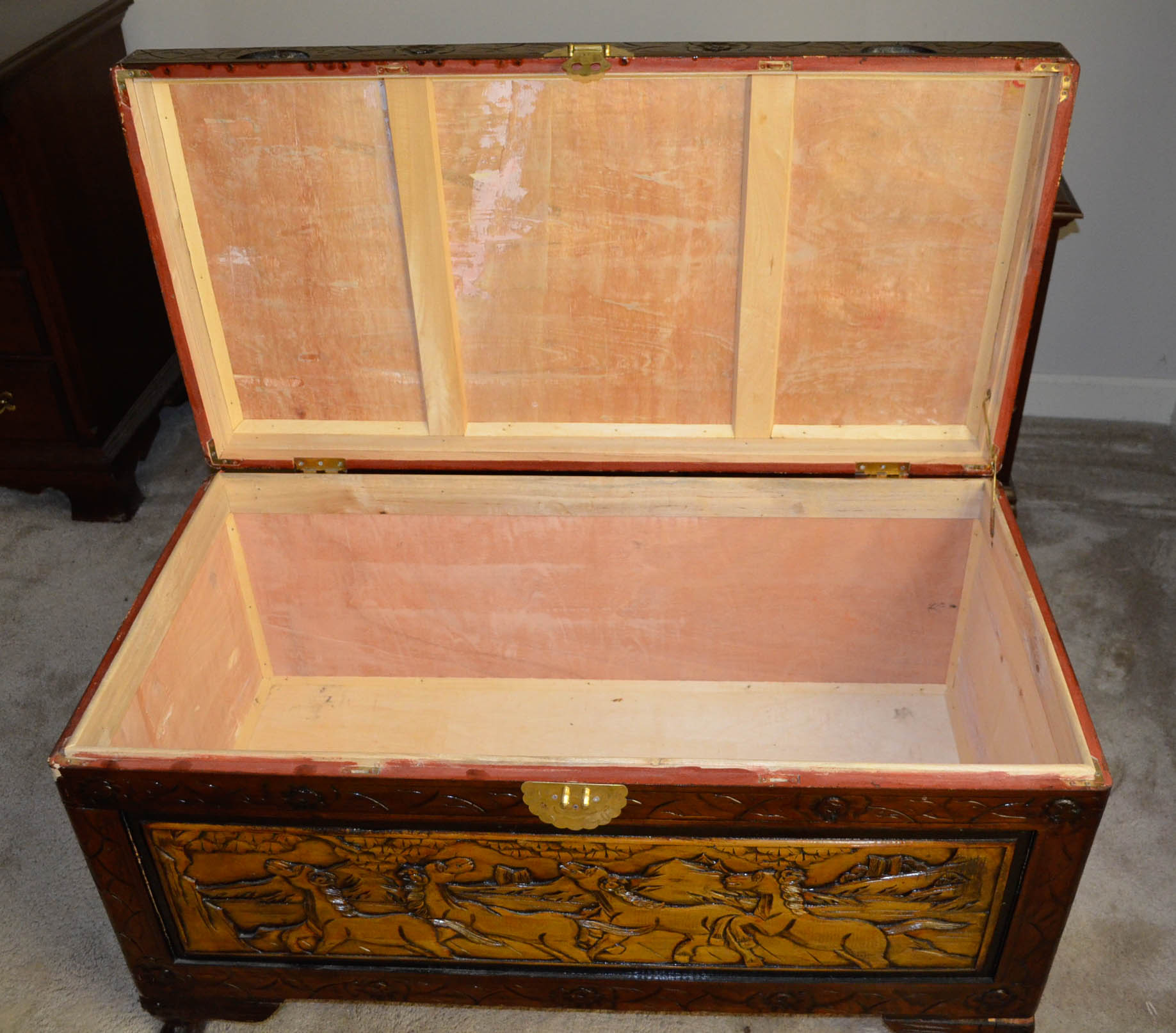 Vintage Korean Carved Chest