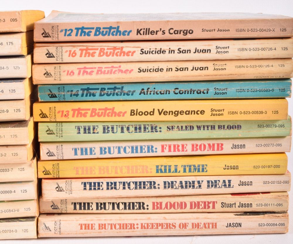 Vintage Collection of "The Butcher" Novels by Stuart Jason