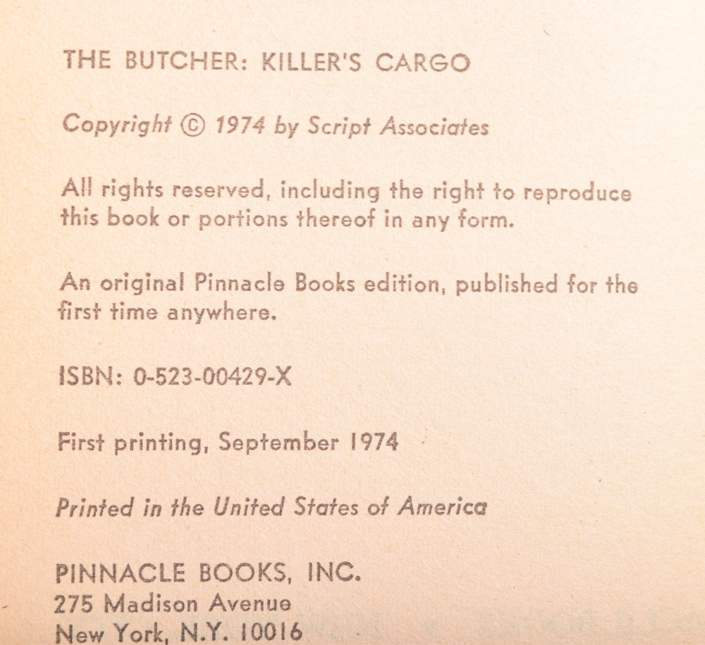 Vintage Collection of "The Butcher" Novels by Stuart Jason