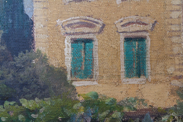 Alois Arnegger Vintage Oil Painting on Canvas of Lake Como