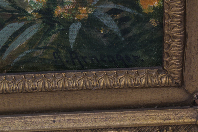 Alois Arnegger Vintage Oil Painting on Canvas of Lake Como