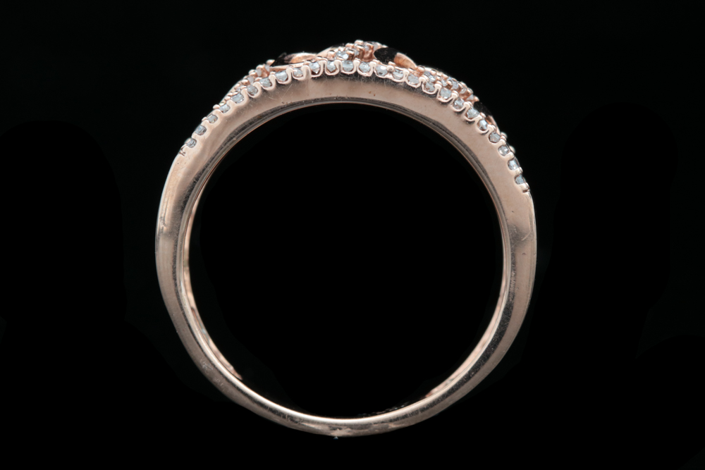 10K Rose Gold and Diamond Filigree Ring