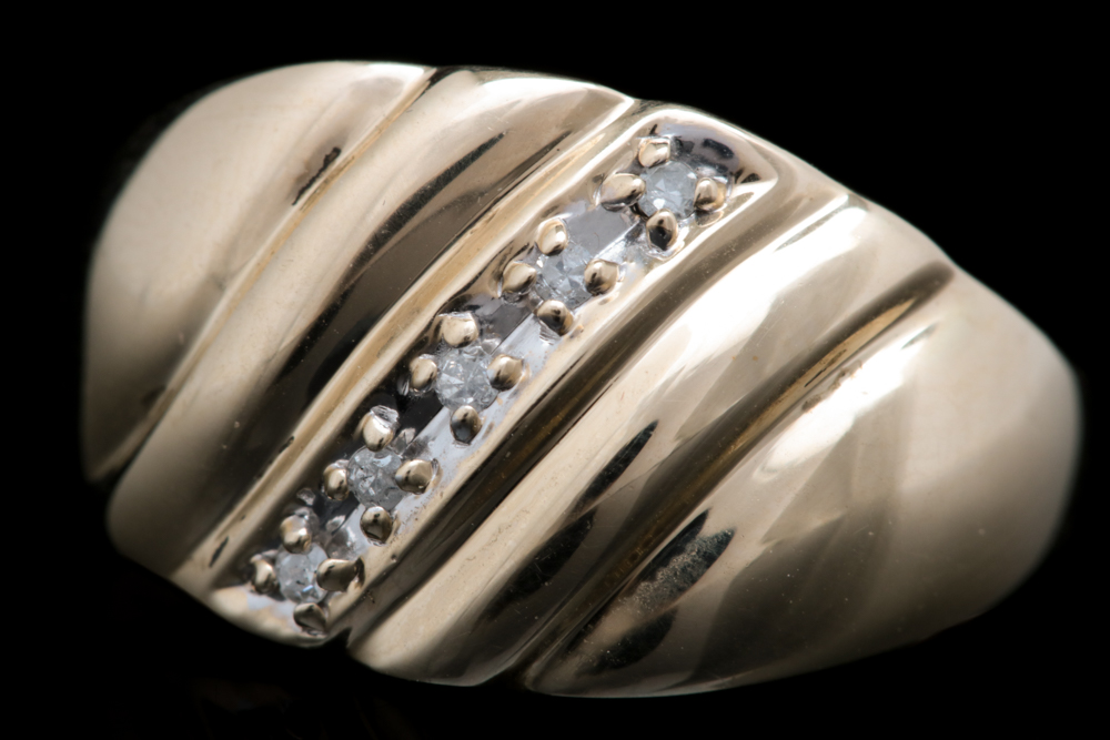 10K Yellow Gold and Diamond Ring