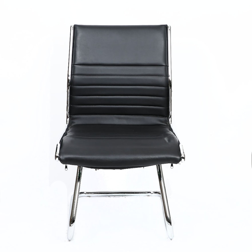 Black Leather Accent Office Chair