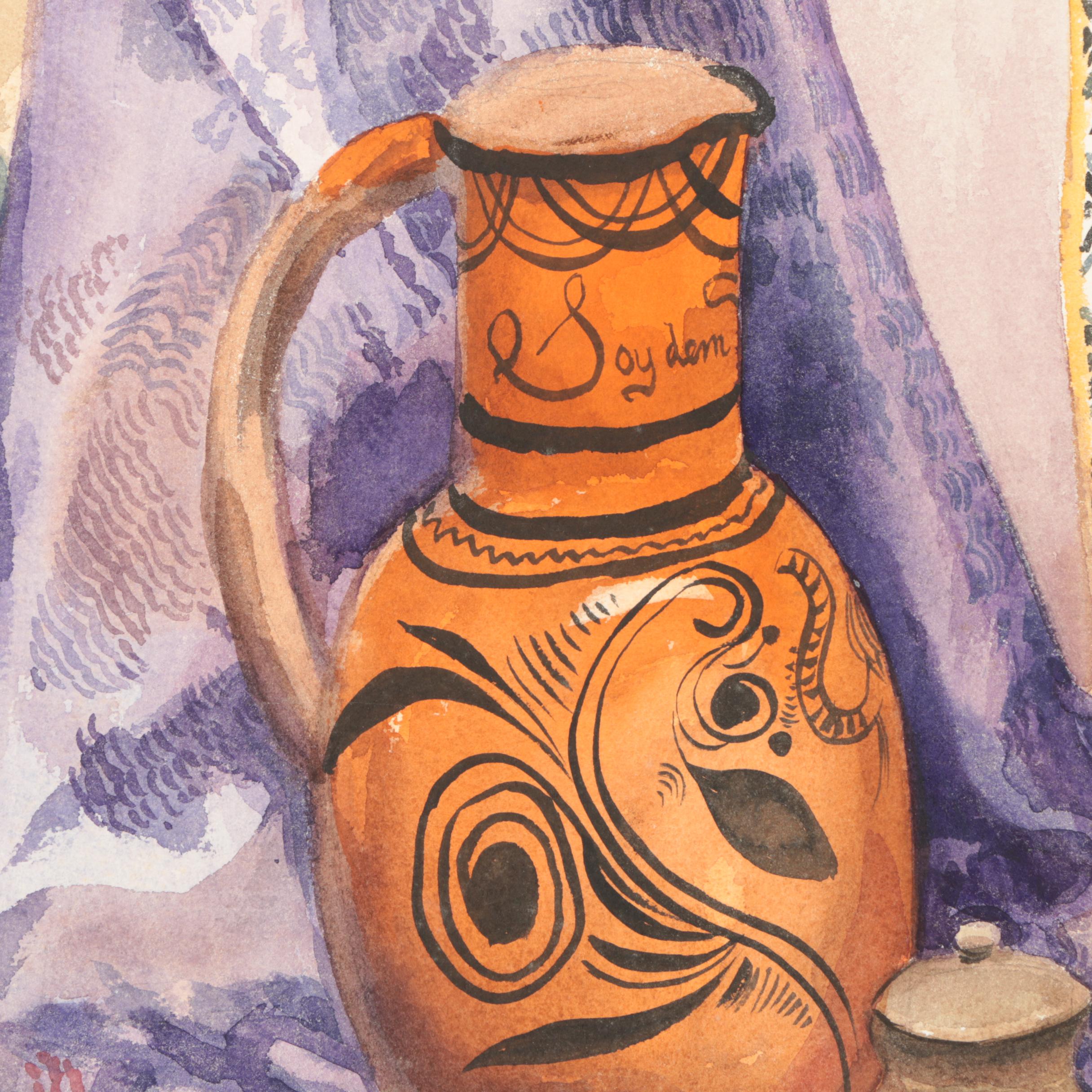 Pair of Still Life Watercolor Paintings on Paper Attributed to Henry C. Meyer