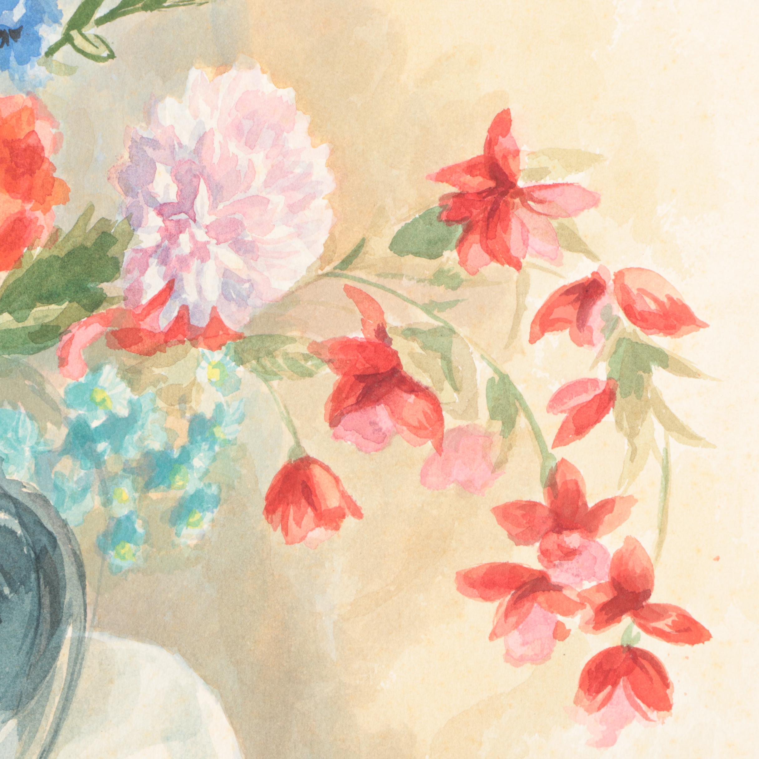 Pair of Still Life Watercolor Paintings on Paper Attributed to Henry C. Meyer