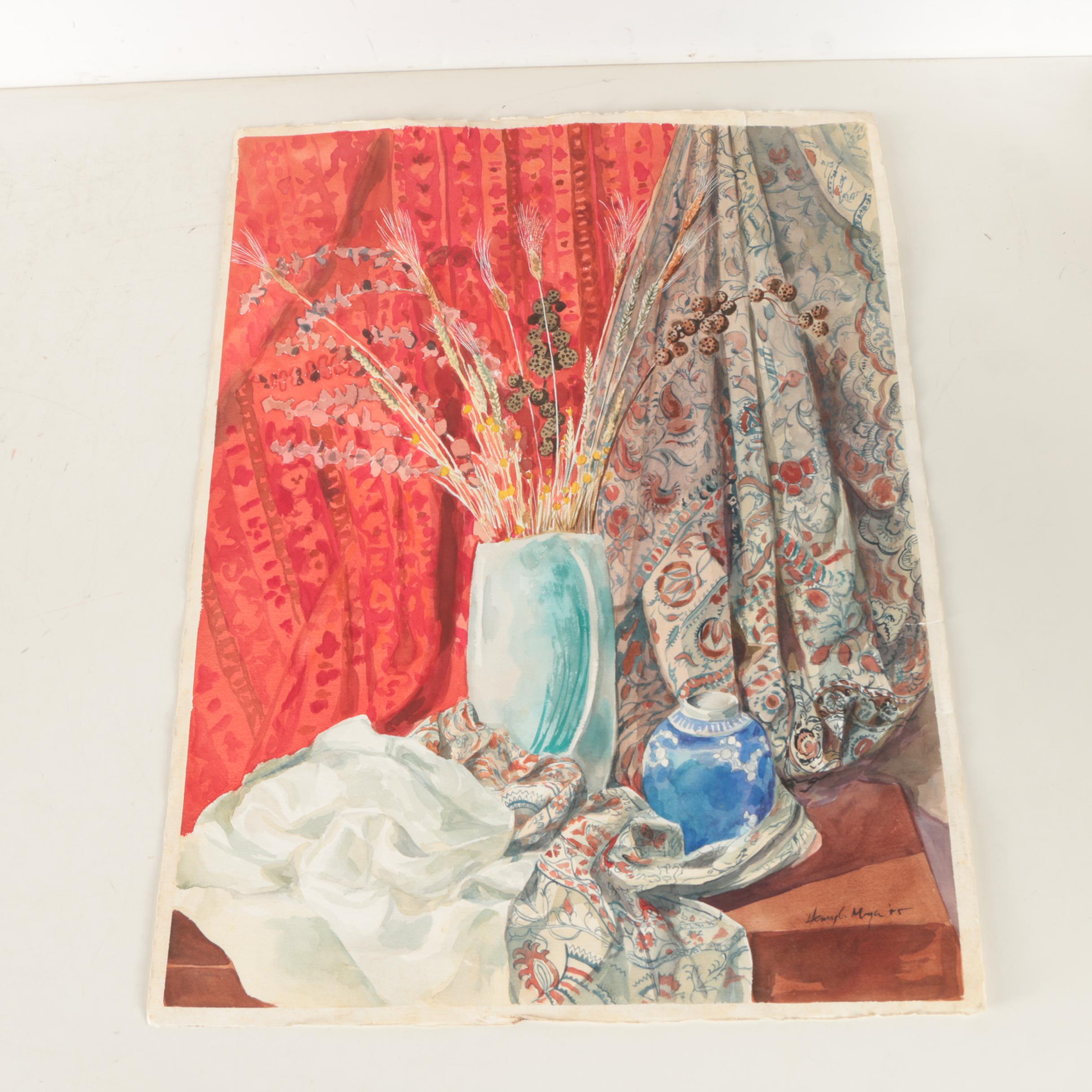 Two Henry C. Meyer 1980s Watercolor Paintings on Paper