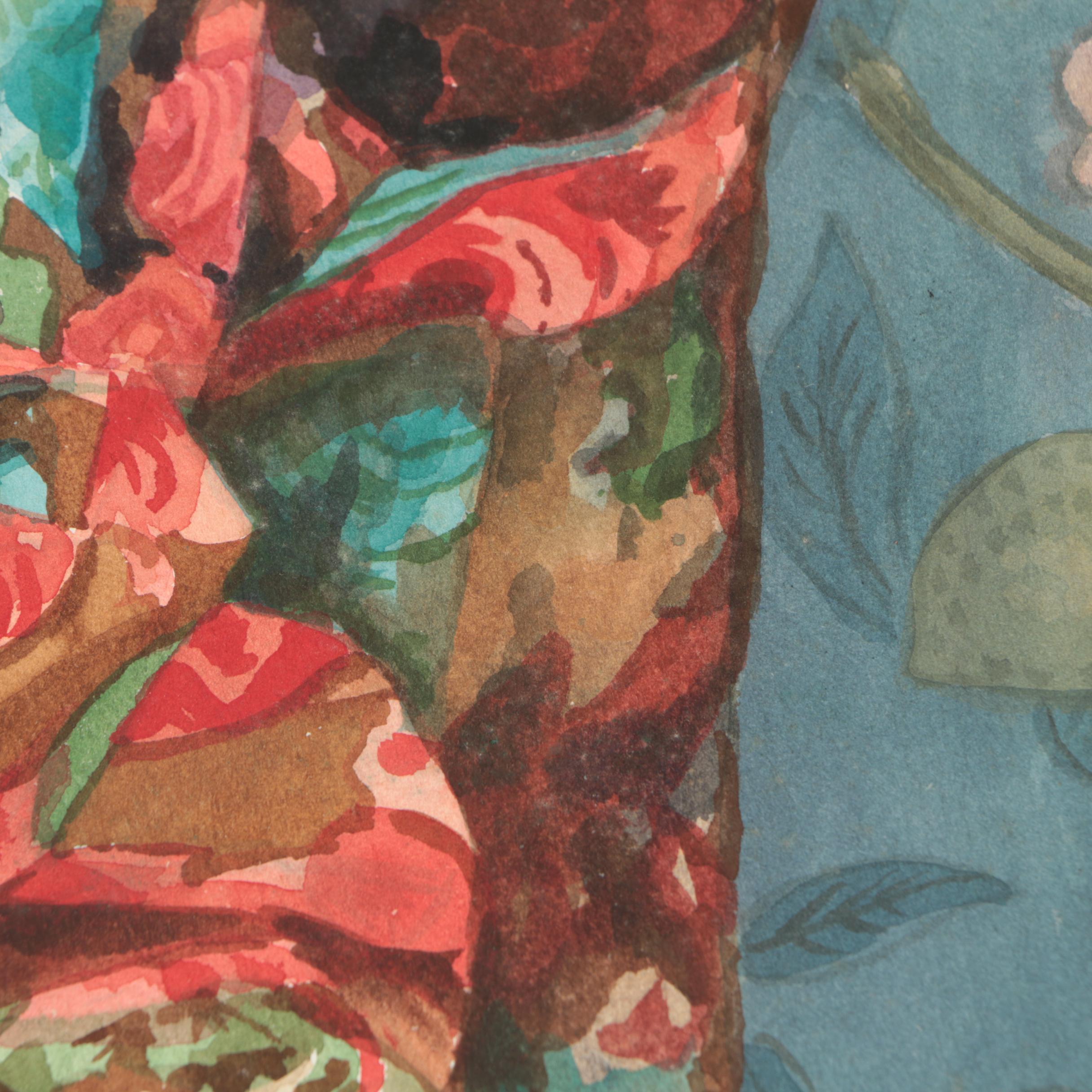 Two Henry C. Meyer Still Life Watercolor Paintings of Floral Arrangements