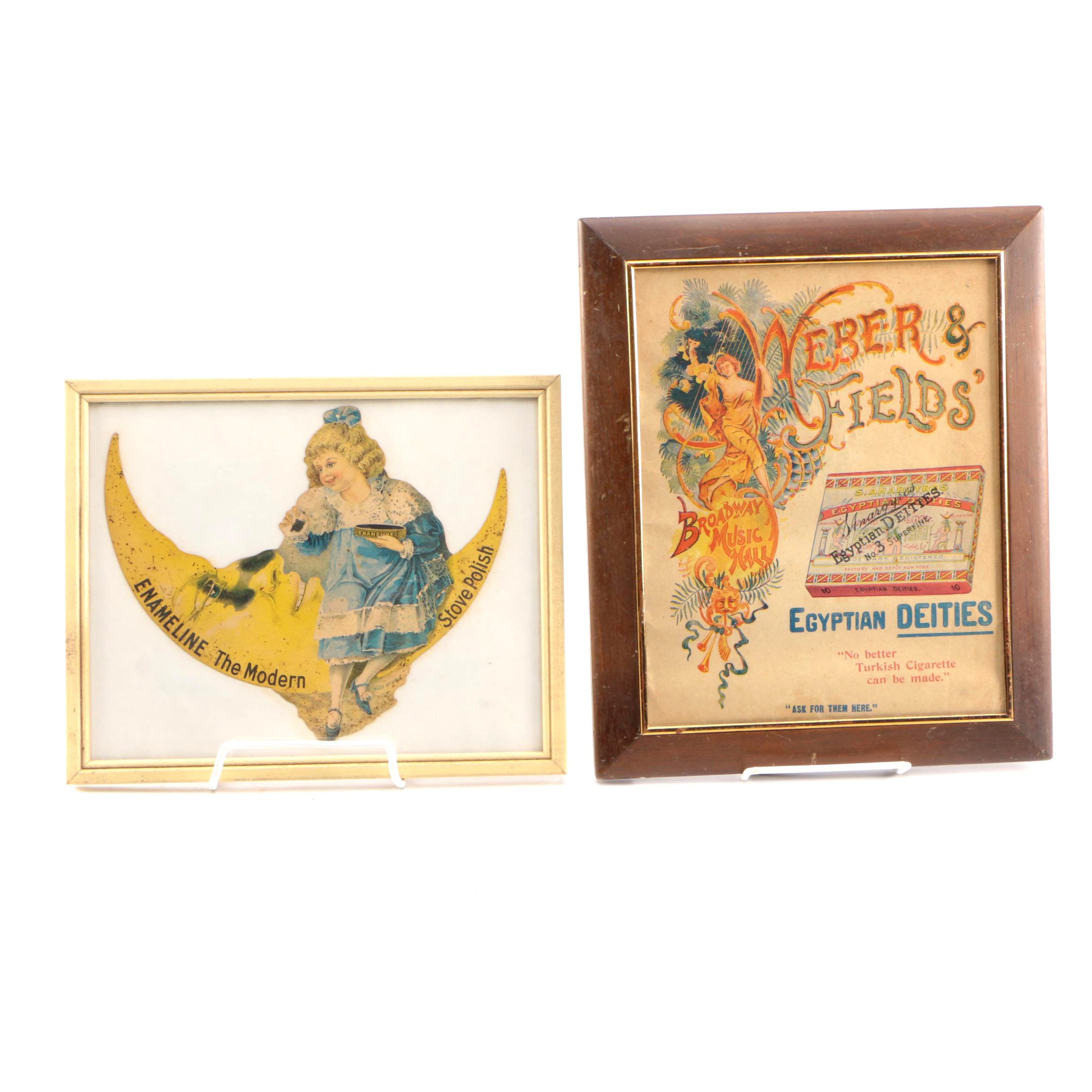 Chromolithograph Advertisements for Cigarettes and Enameline
