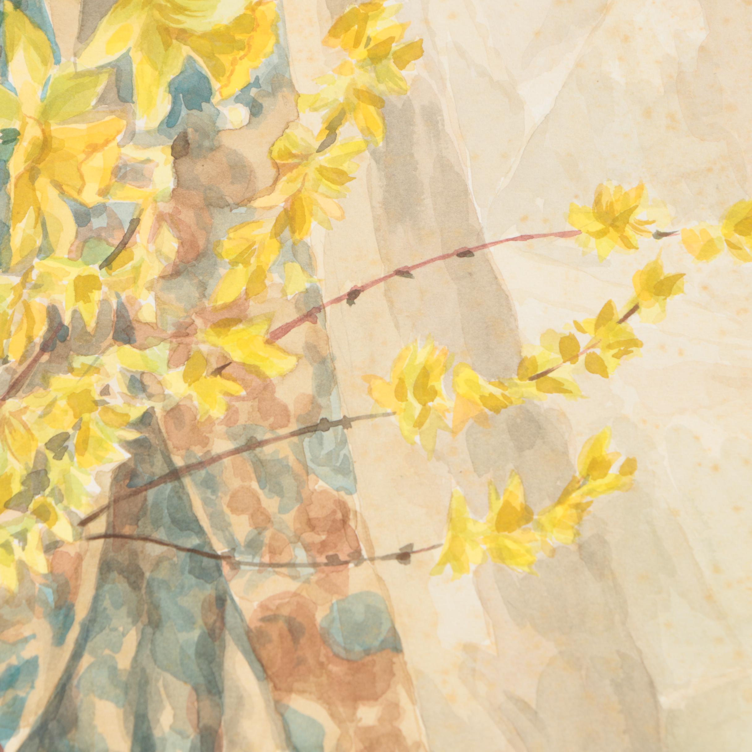 Two Henry C. Meyer Still Life Watercolor Paintings of Floral Arrangements