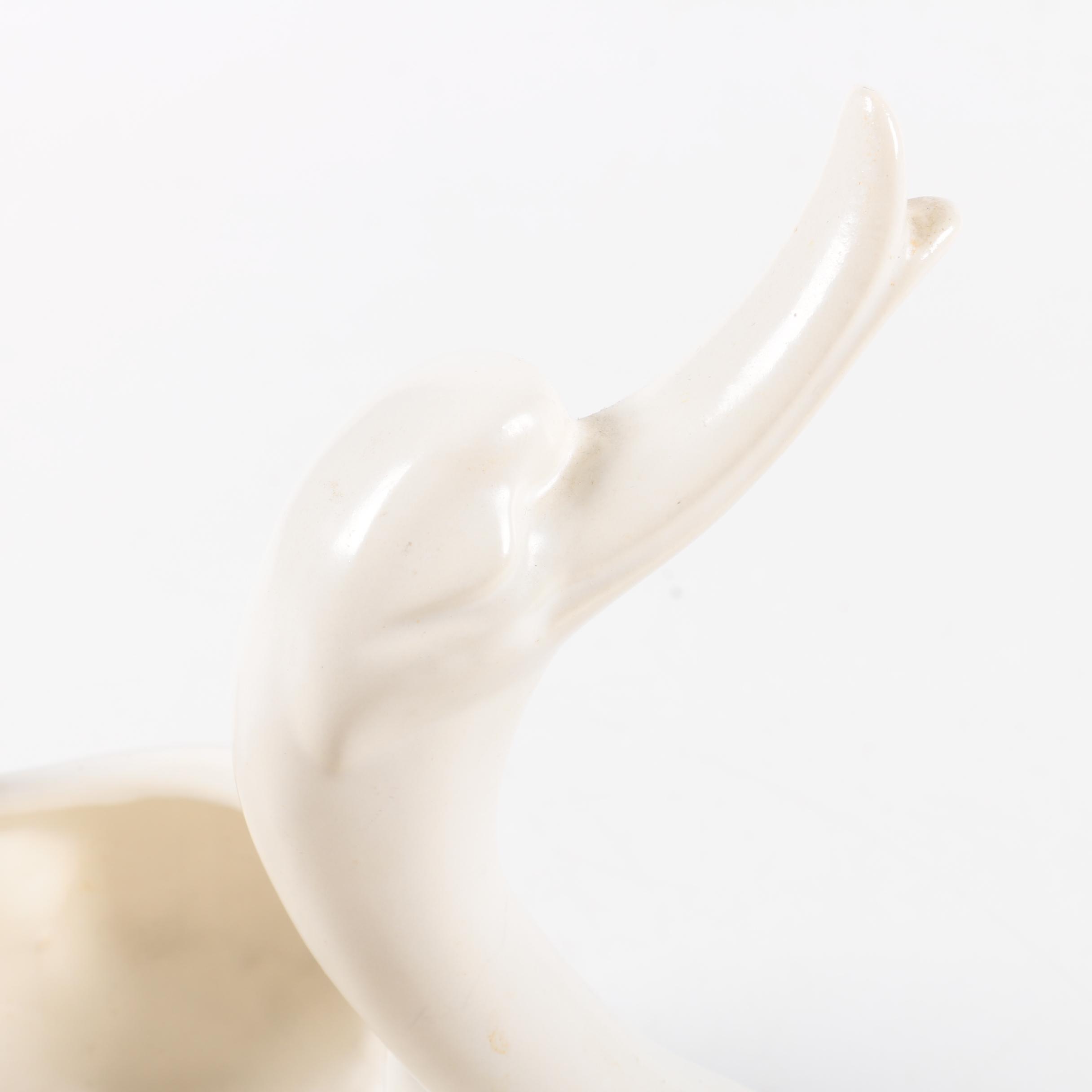 Hull Pottery White Ceramic Swan Planter